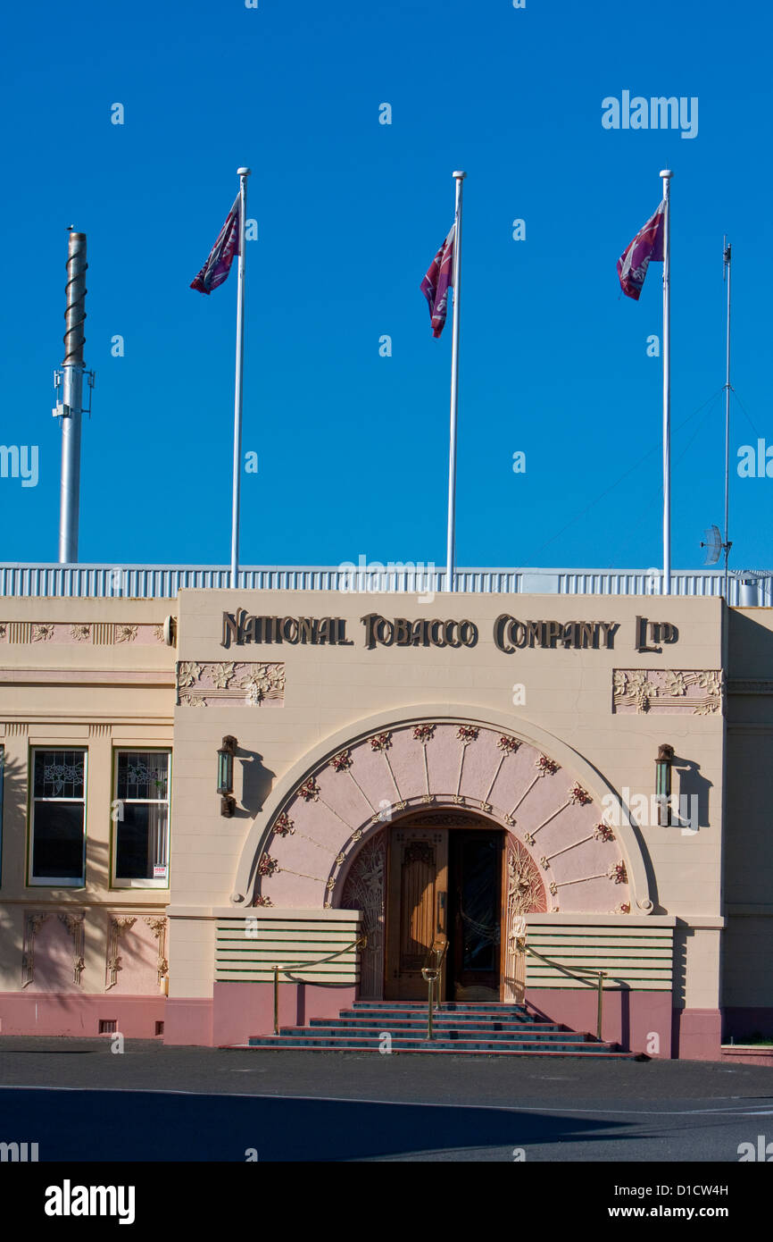 National Tobacco Company Building in Early Morning, Art Deco Style, Napier, north island, New Zealand. Stock Photo