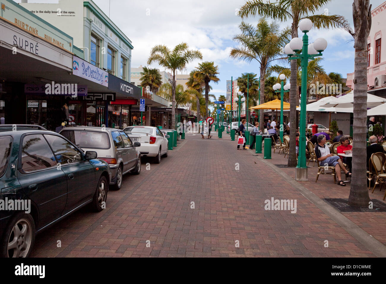 Napier, Emerson Street, Downtown Shopping District, north island, New Zealand. Stock Photo