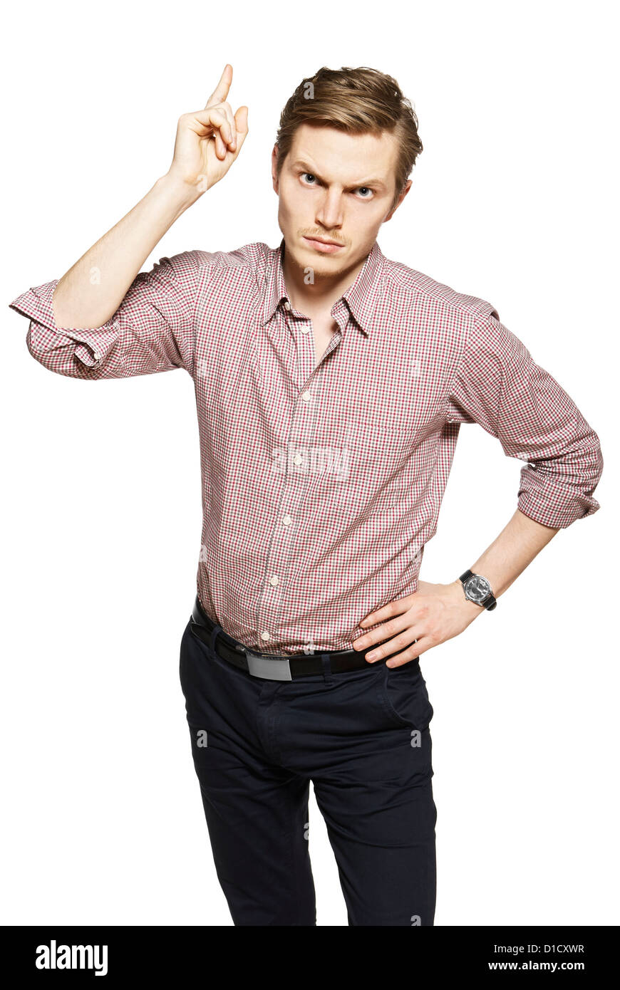 Studio shot of young man against a white background Stock Photo - Alamy