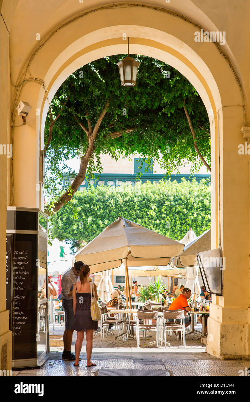 Malta, Street scene in Valletta Stock Photo