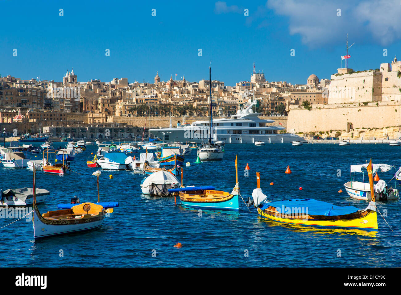 Malta, Vittoriosa Harbor Stock Photo