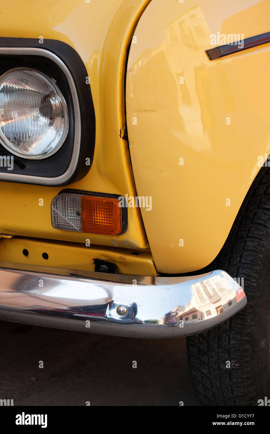 Yellow Renault 4 Stock Photo