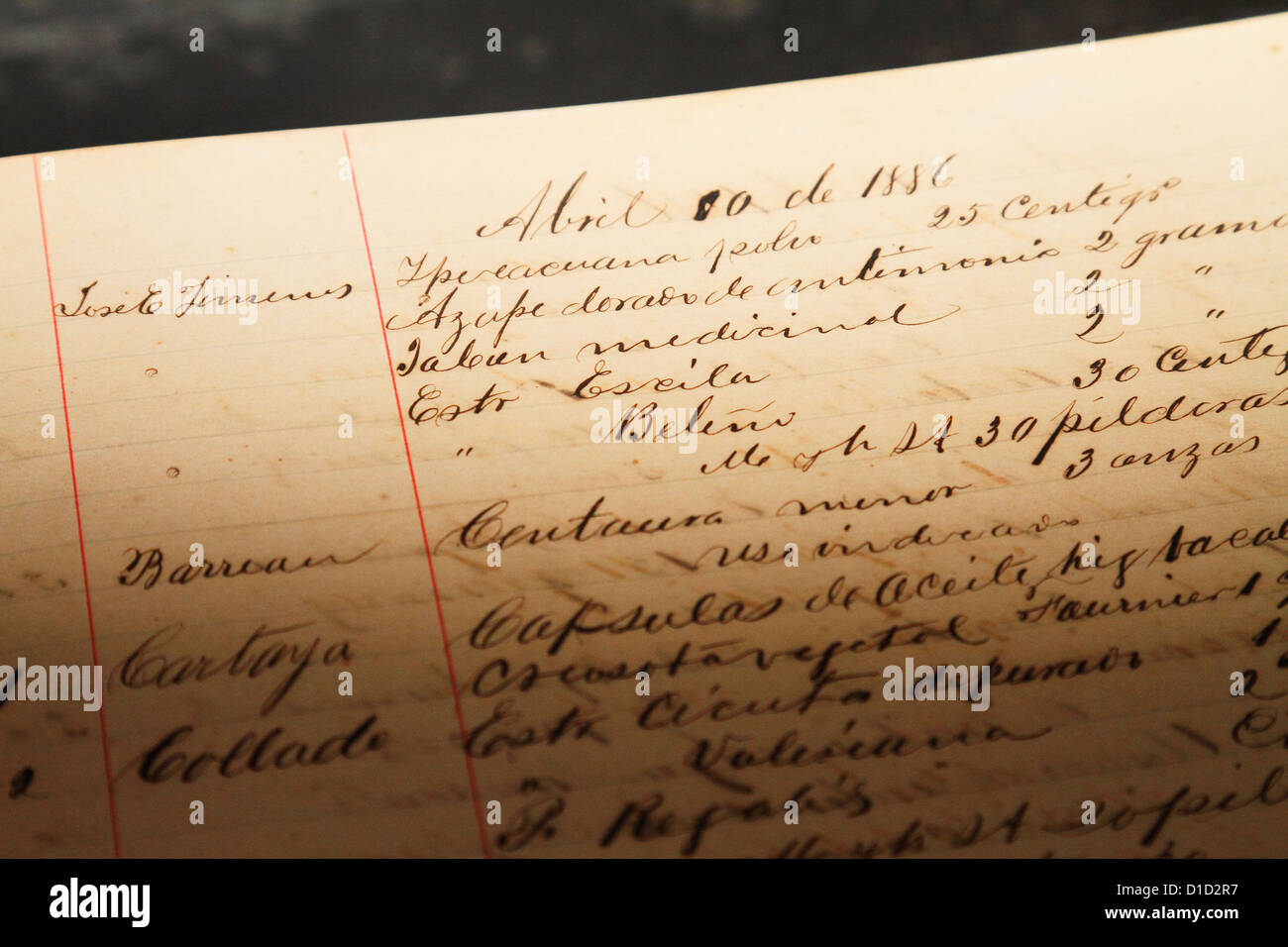 Pharmacy medicine vintage record book Botica La Francesa, was founded