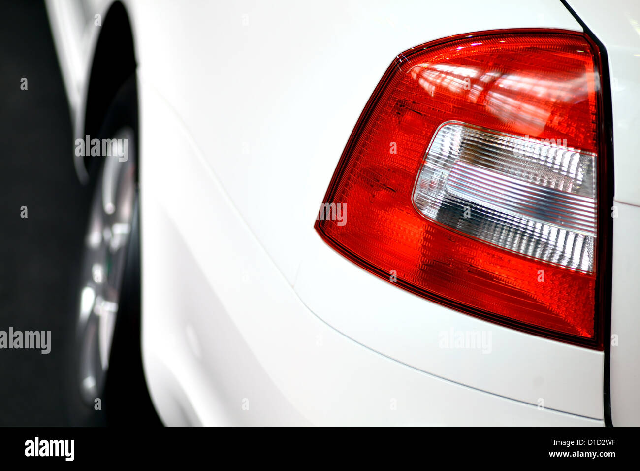 White Rear Light Detail on the rear light of a white car Stock Photo - Alamy