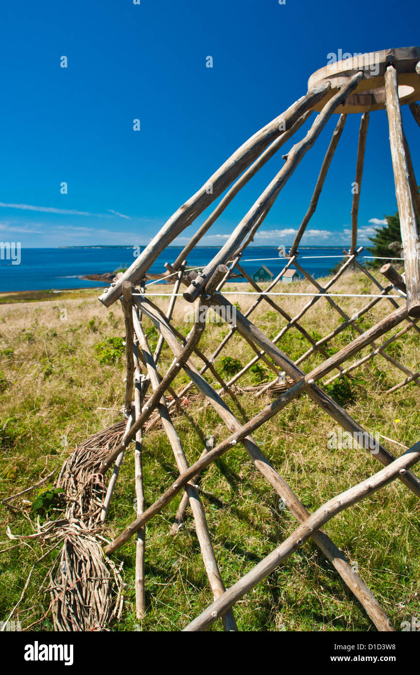 A yurt framework on West Ironbound Island, Nova Scotia, Canada Stock