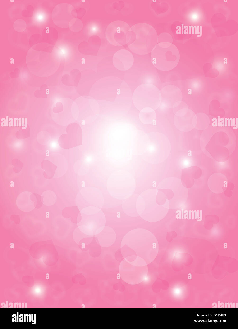 Hearts Bokeh Background Illustration for Valentines Day or Wedding ...