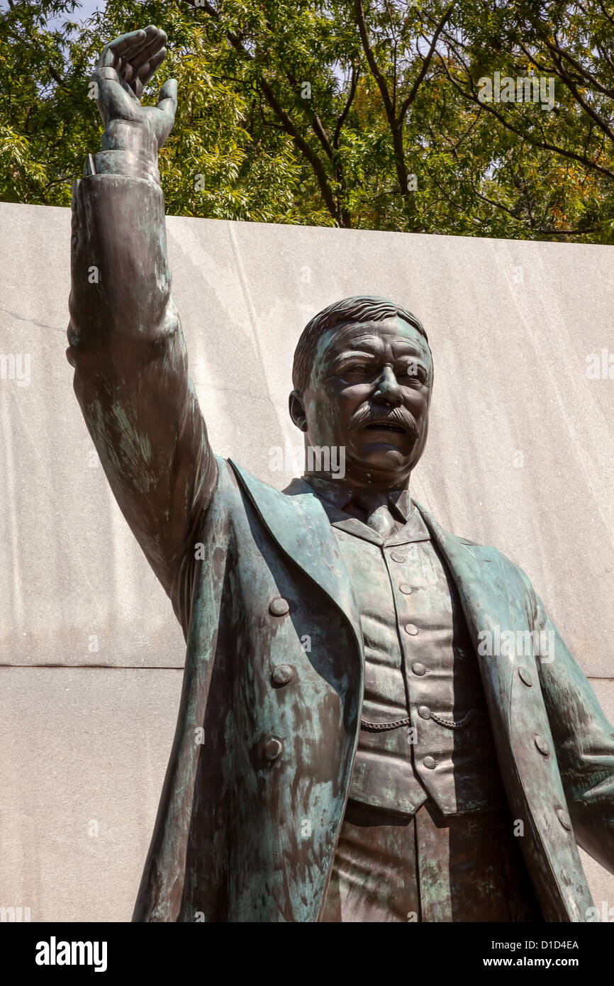 Theodore Roosevelt Statue Memorial Roosevelt Island Washington DC Stock