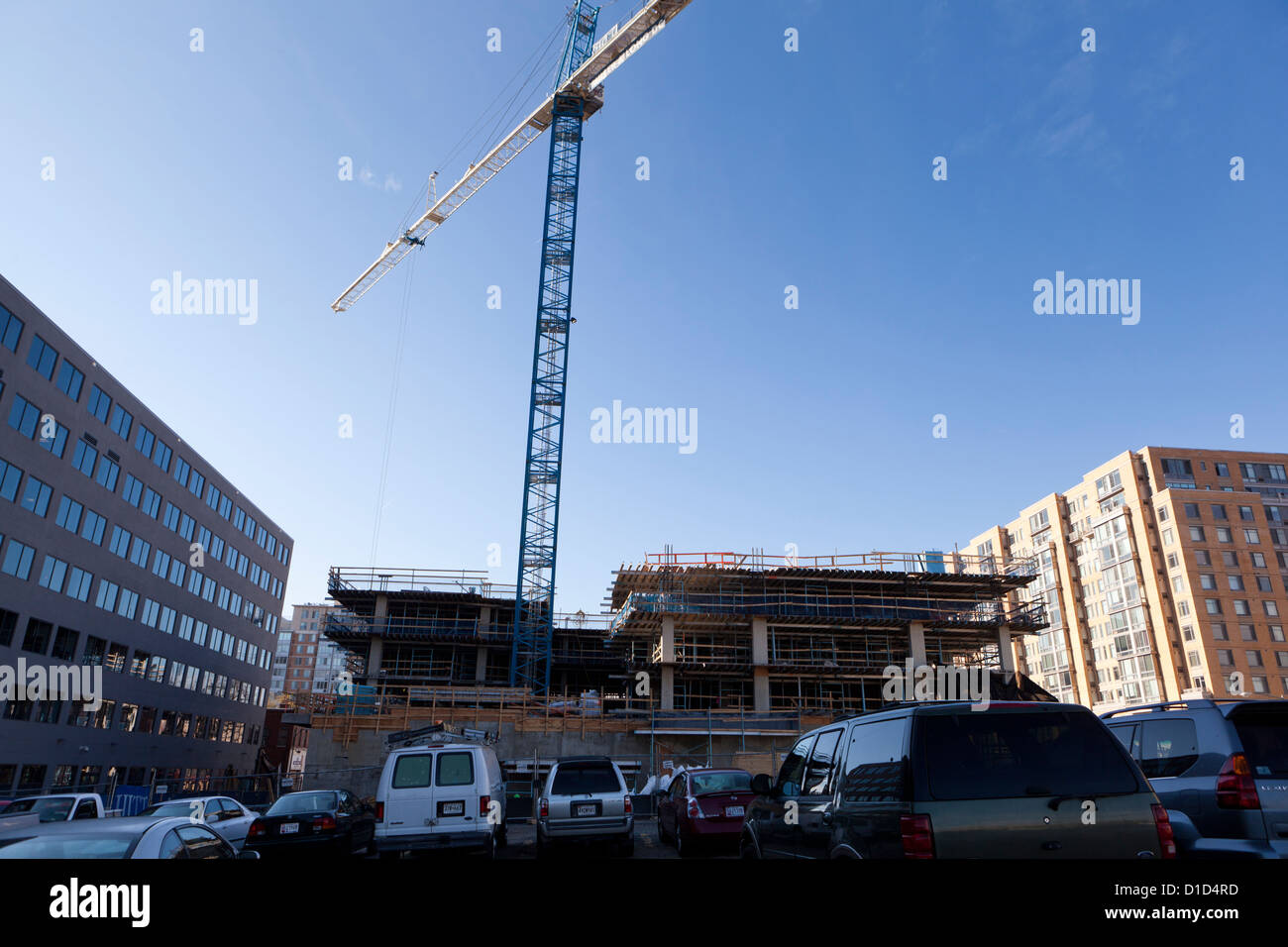 Urban construction site crane Stock Photo