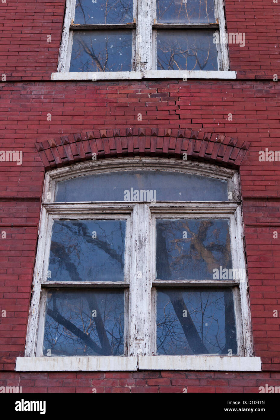 Old wood frame windows Stock Photo