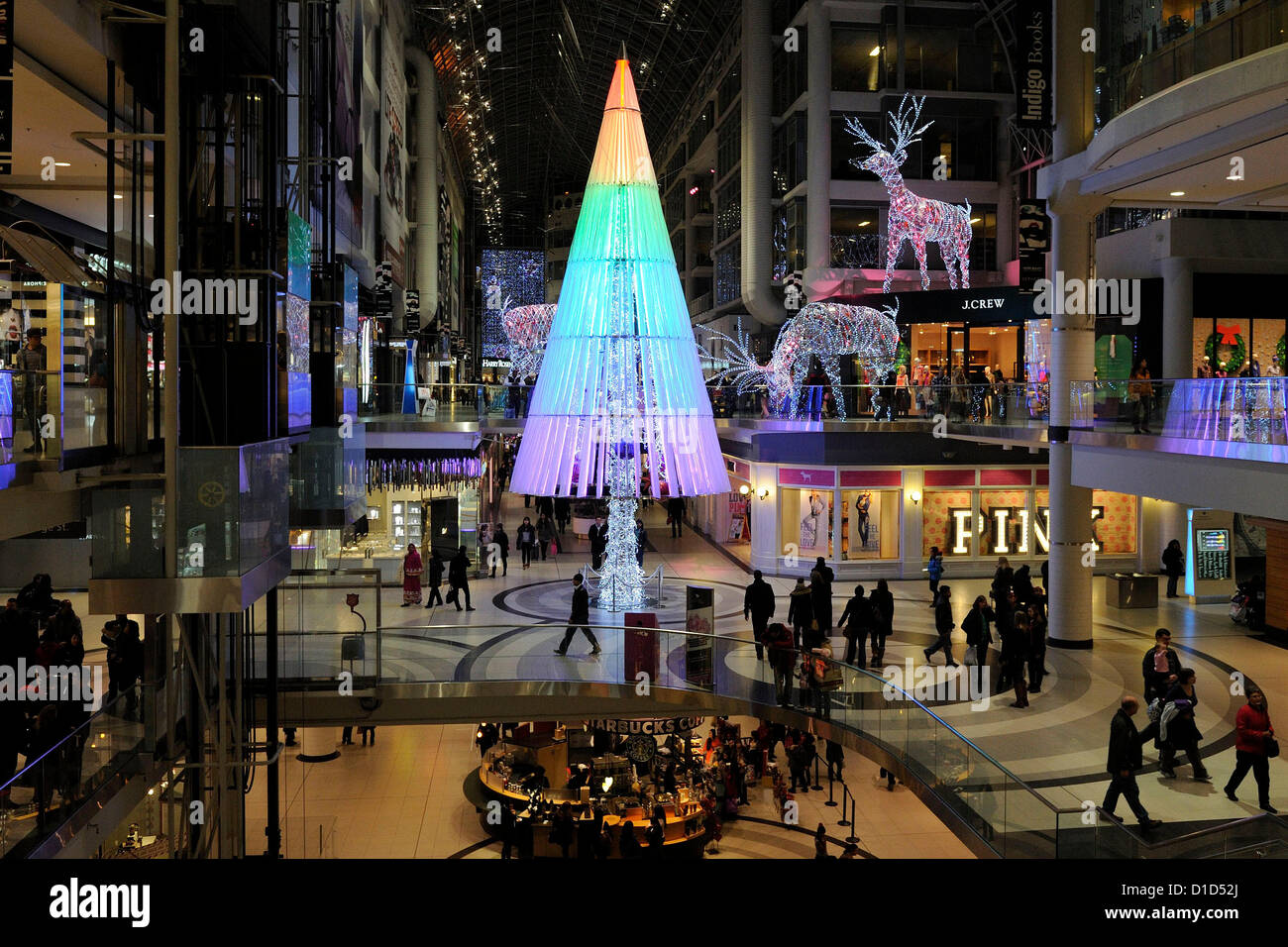 Christmas decorations at Toronto's Eaton Centre featuring a new oneof