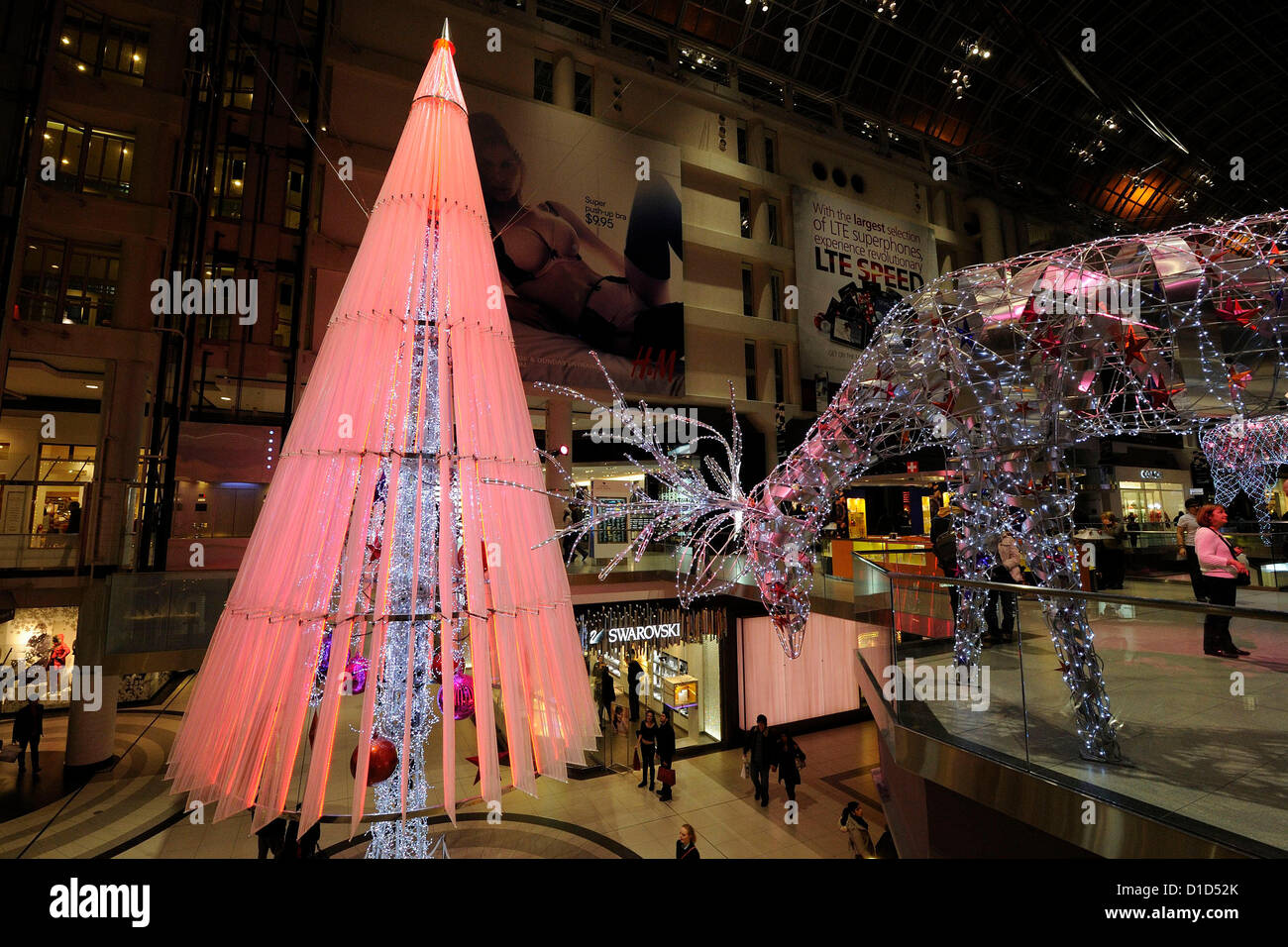 Christmas decorations at Toronto's Eaton Centre featuring a new oneof