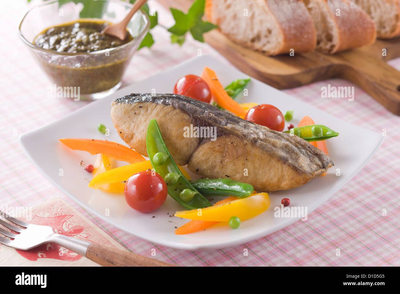 Japanese Spanish Mackerel Saute Stock Photo Alamy