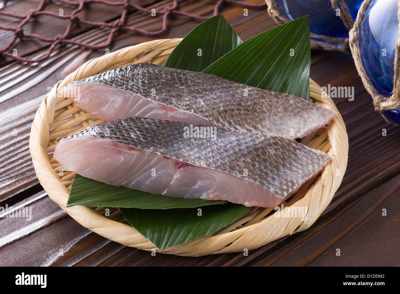 Sliced Japanese Seabass Stock Photo Alamy
