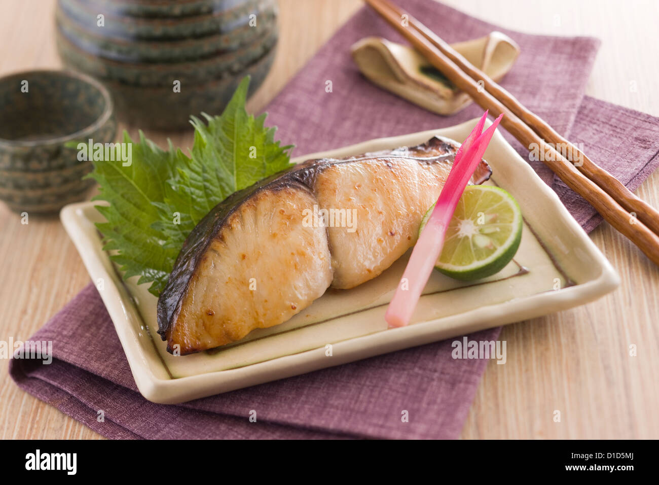 Grilled Japanese Spanish Mackerel Marinated with Saikyomiso Stock