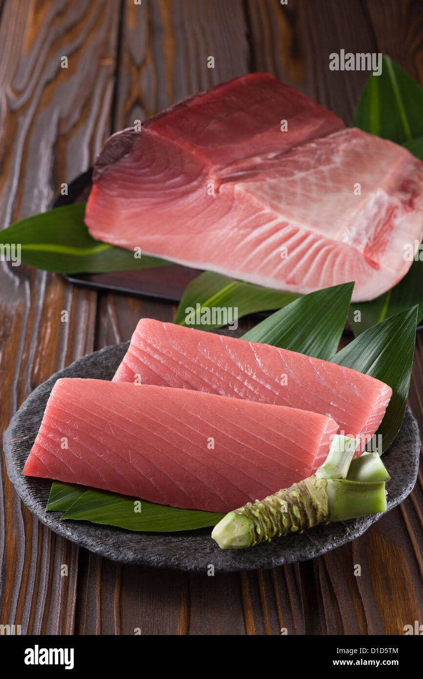 Block of Pacific Bluefin Tuna and Sashimi Block of Medium Fatty Tuna