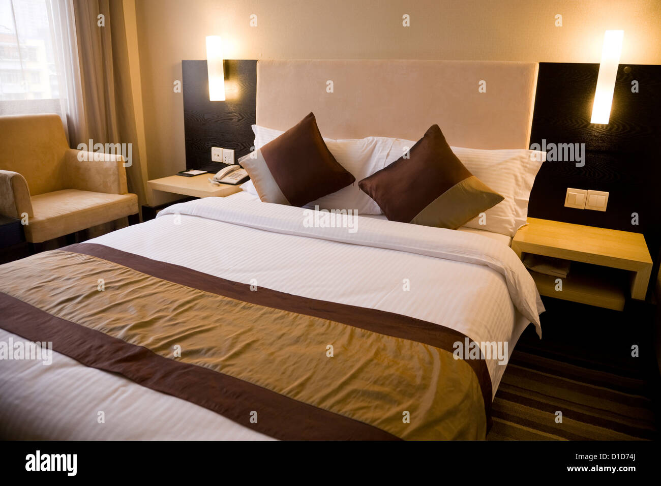 hotel bedroom Stock Photo
