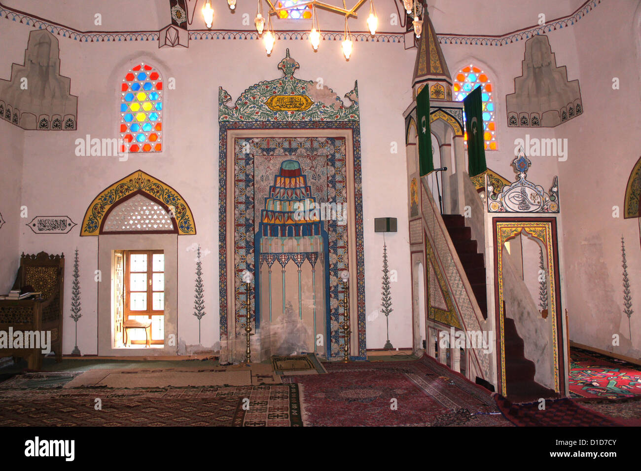 Interior of Koskin-Mehmed Pasha's mosque in Mostar, Bosnia and Herzegovina Stock Photo