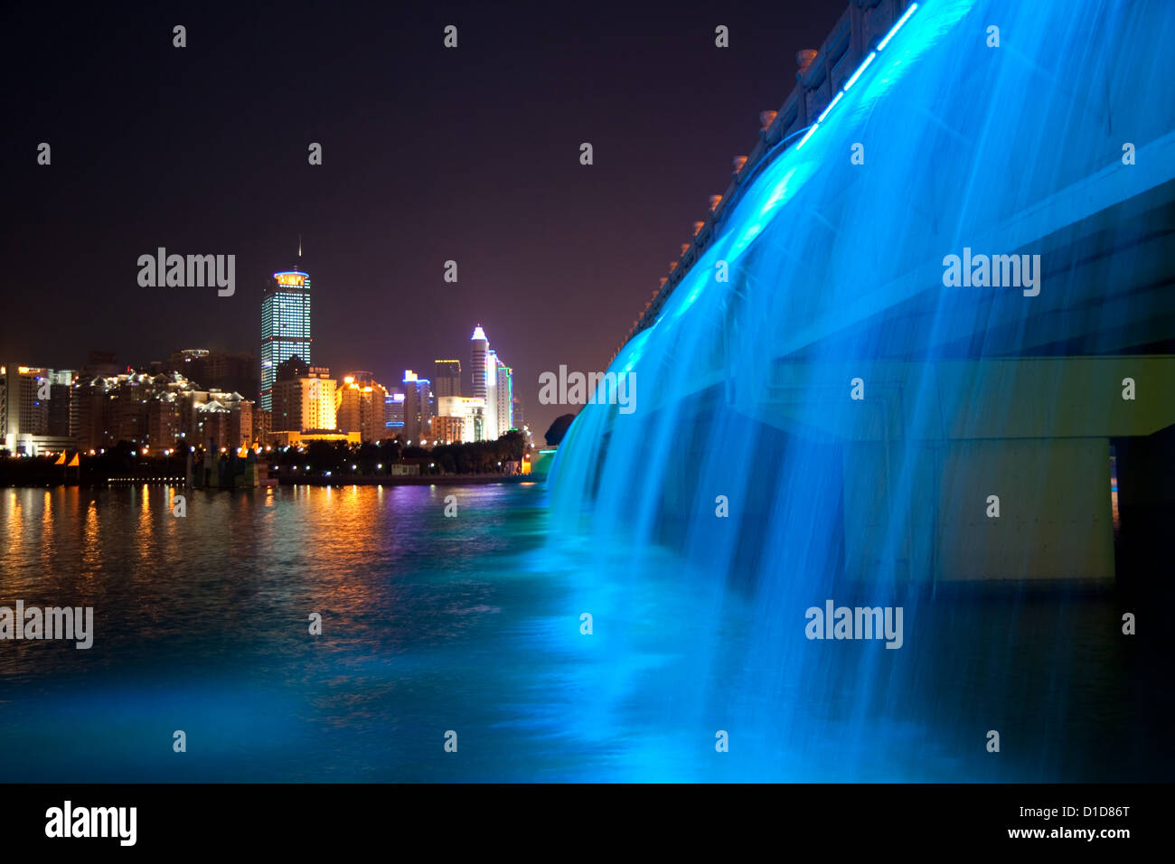 splendid architecture bridge, Nanhu Bridge,Nanning City,GuangXi province China,Asia, Stock Photo
