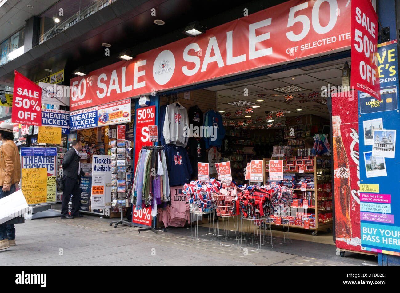 Souvenir shop in Leicester Square, London Stock Photo Alamy