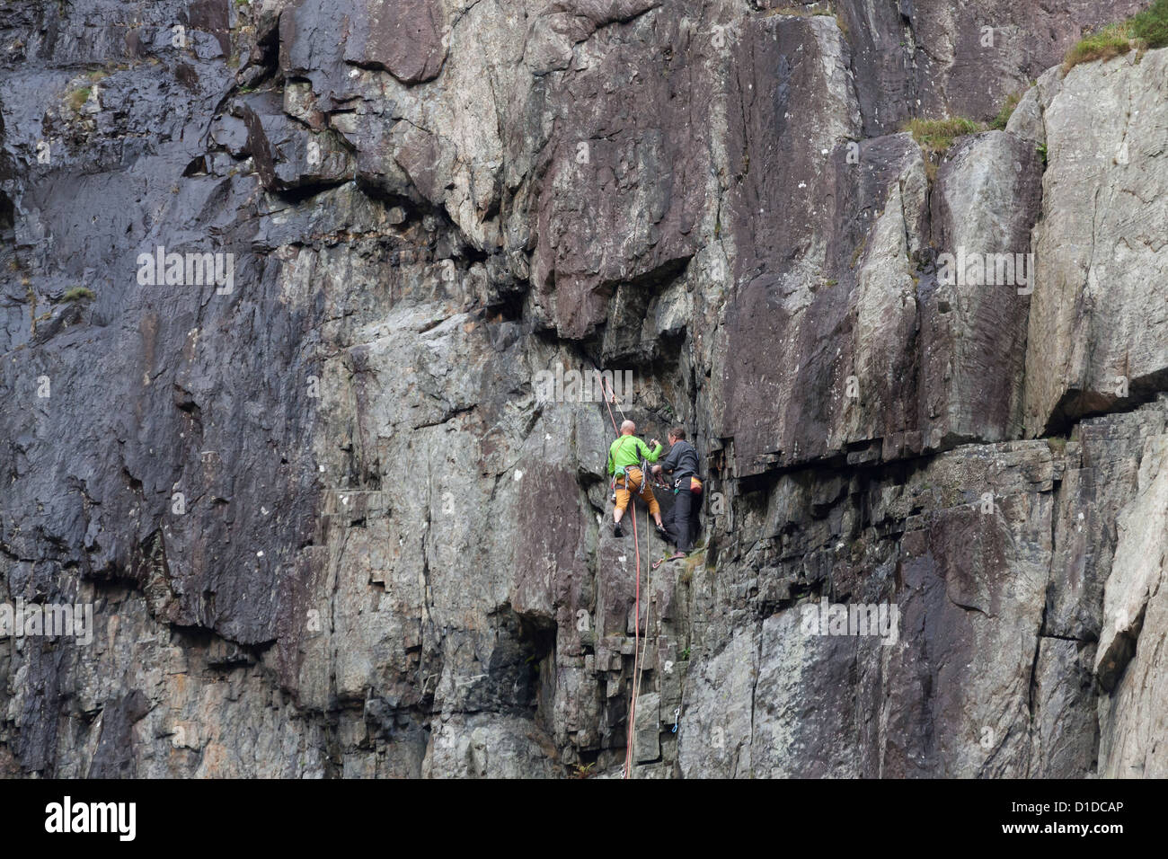 Rock climbing in Snowdonia Stock Photo Alamy