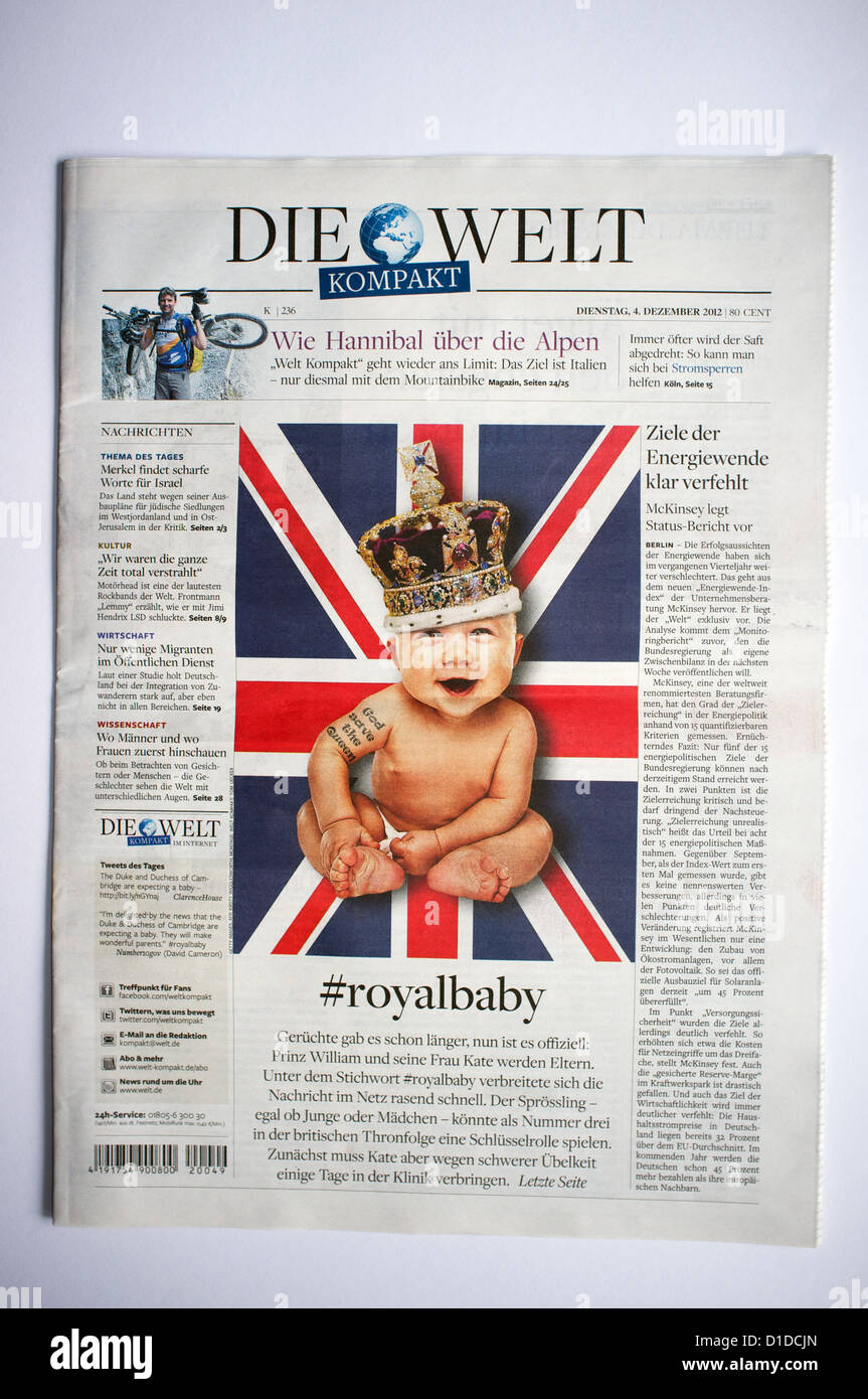Die Welt Kompakt German newspaper with front page news of the