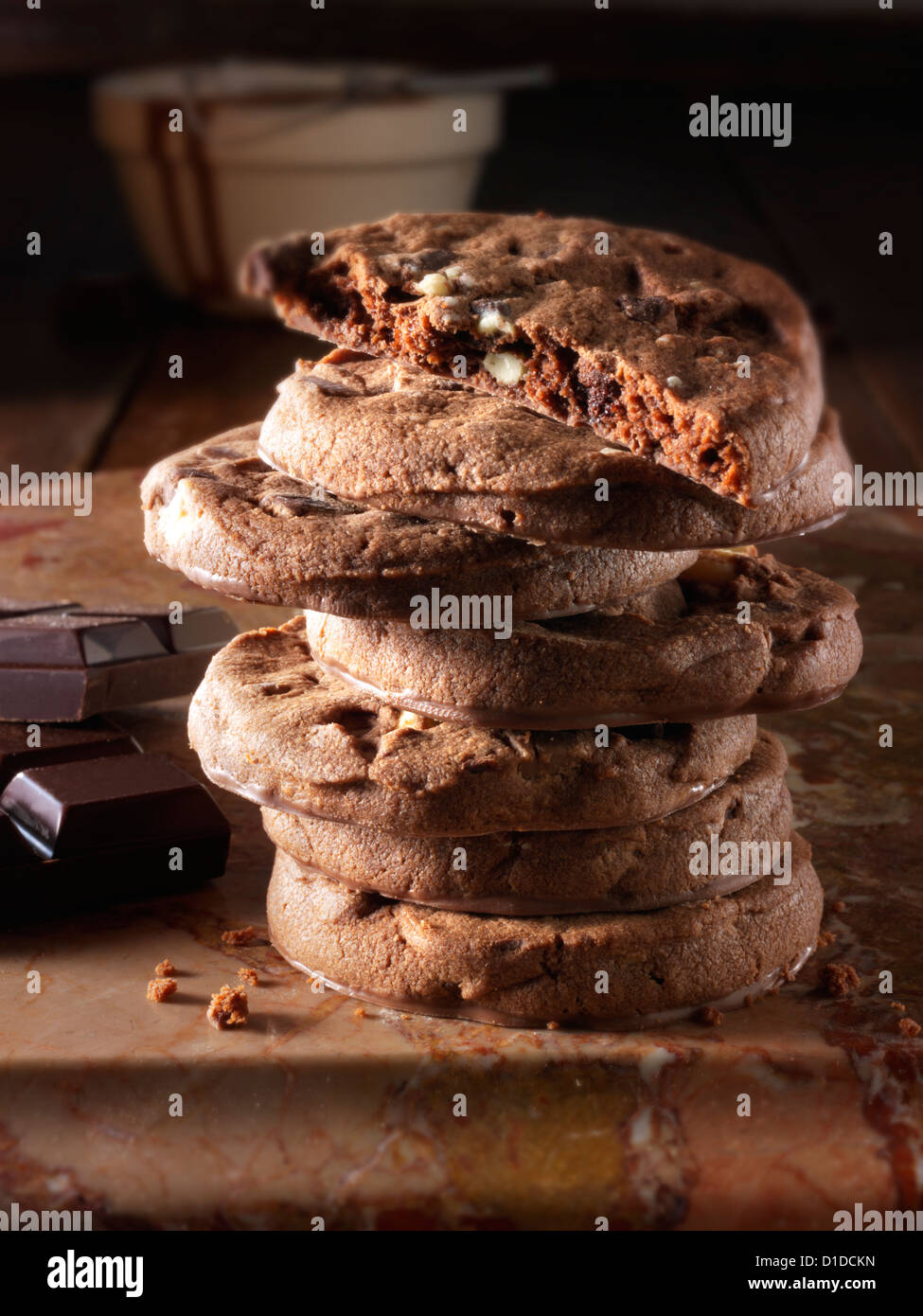 Chocolate biscuits Stock Photo