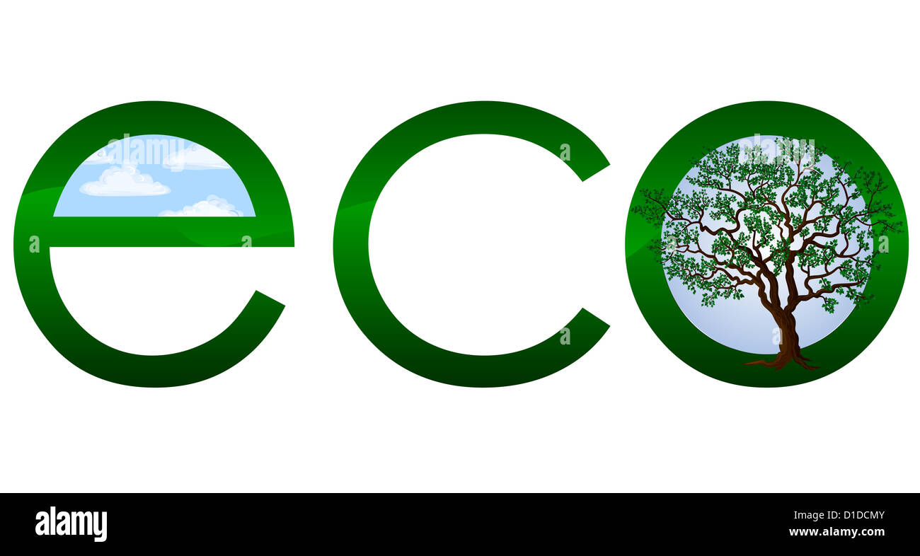 Ecological logo or emblem Stock Photo