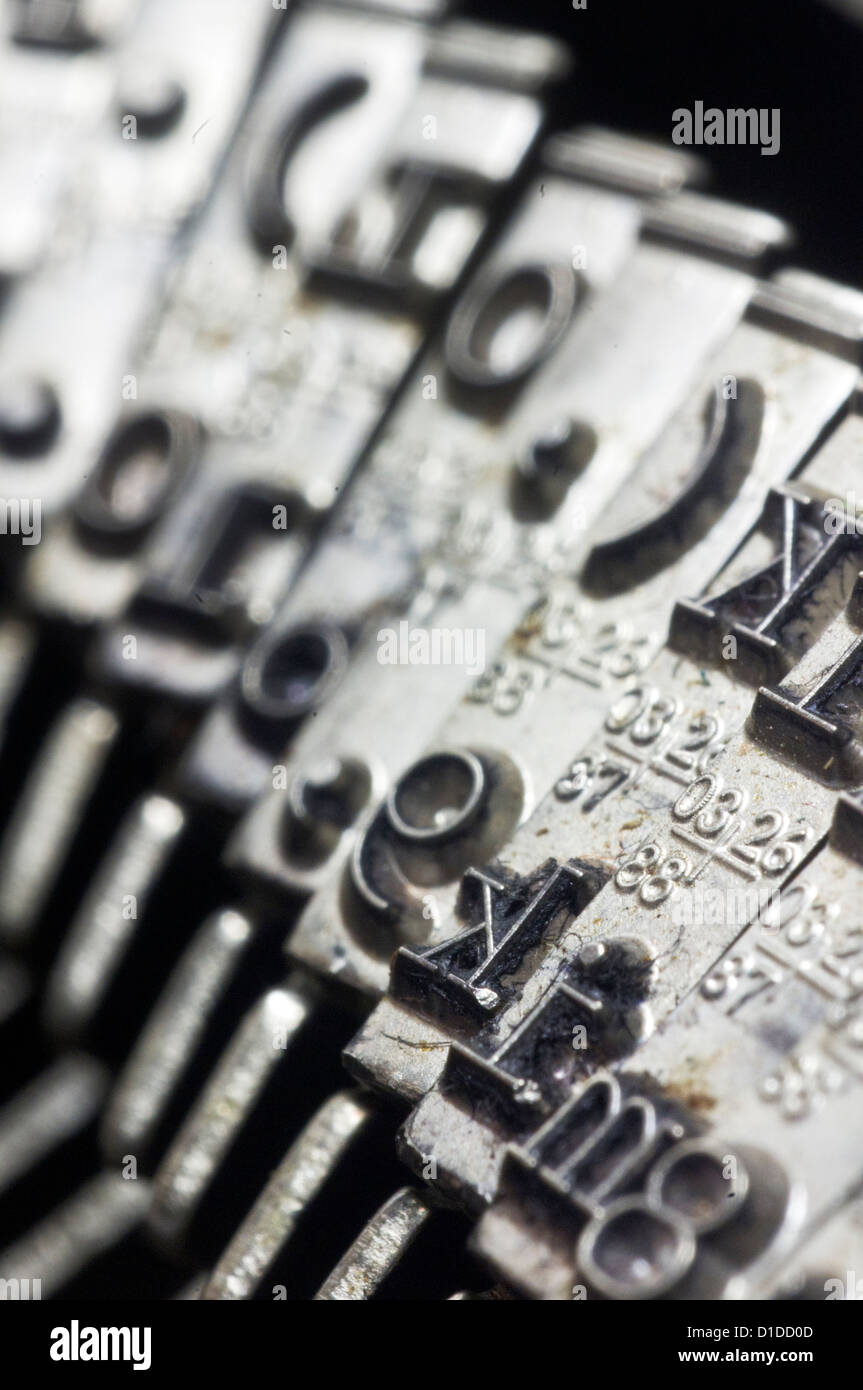 a close up of typewriter key for conceptual usage. Stock Photo
