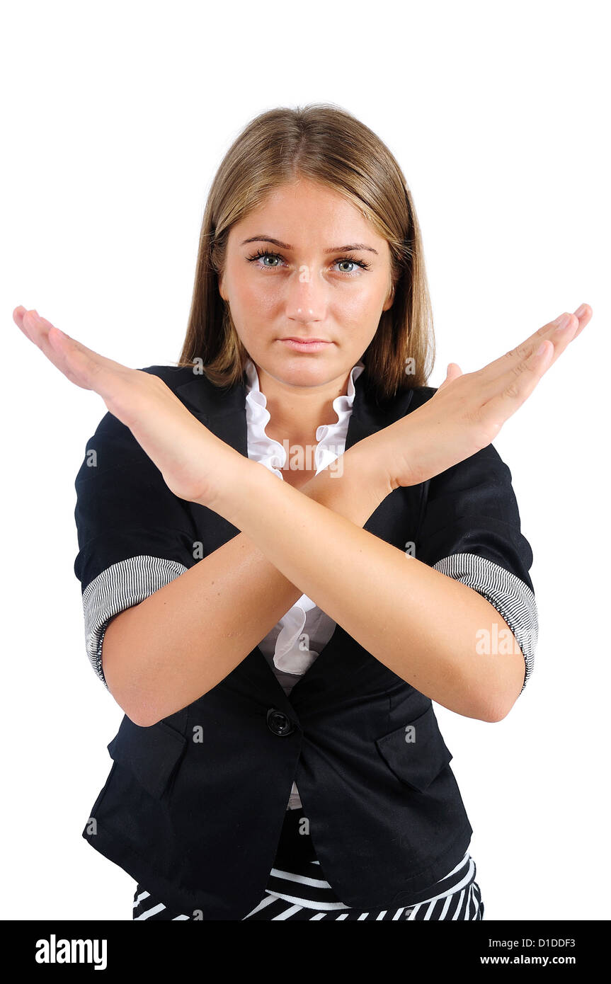 Isolated young business woman refuse Stock Photo Alamy Isolated young business woman refuse Stock Photo Alamy