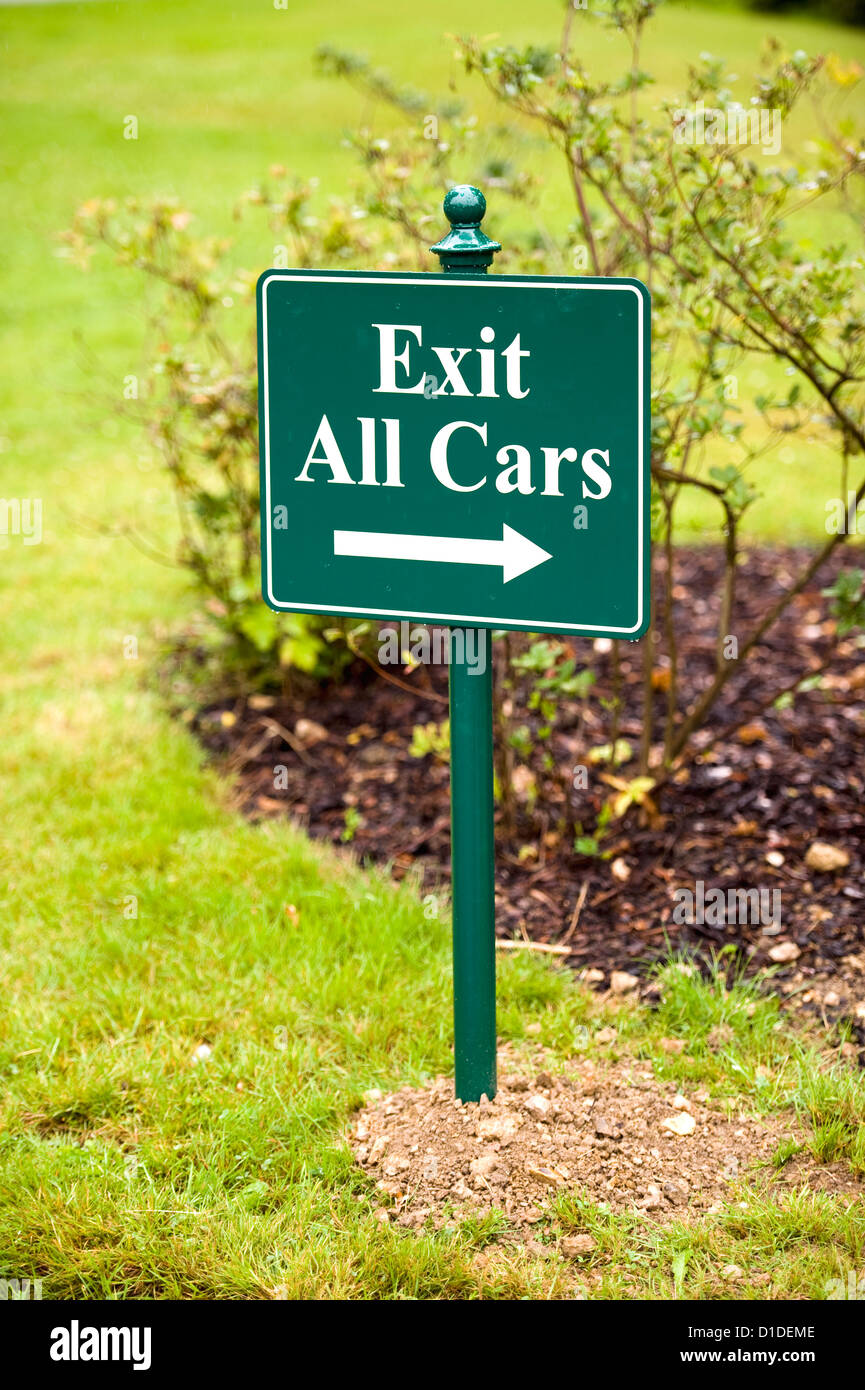 Exit all cars sign Stock Photo Alamy