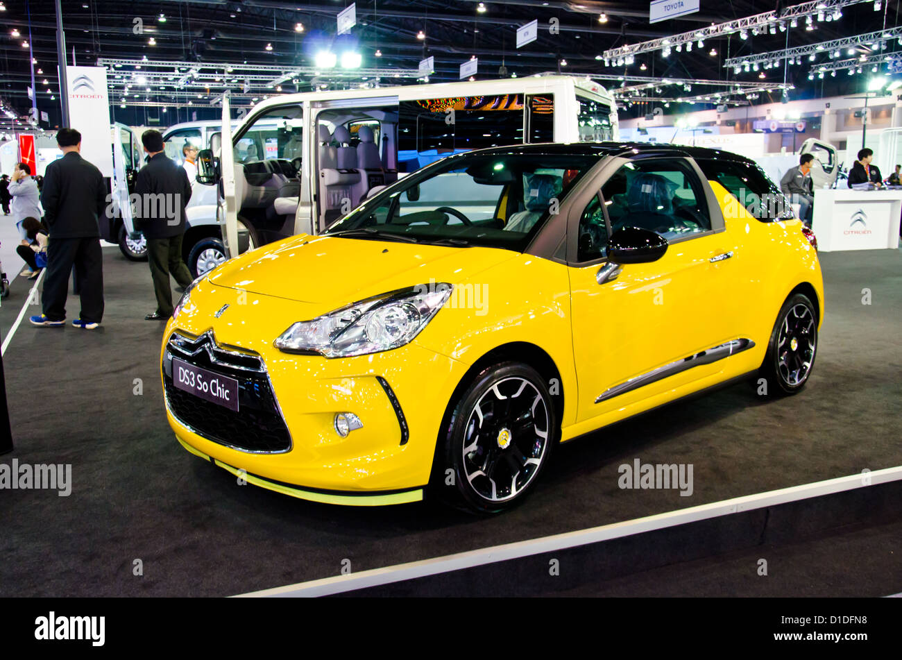 The Citroen DS3 car on display at The 29th Thailand International Motor Expo on November 28, 2012 in Nonthaburi, Thailand. Stock Photo