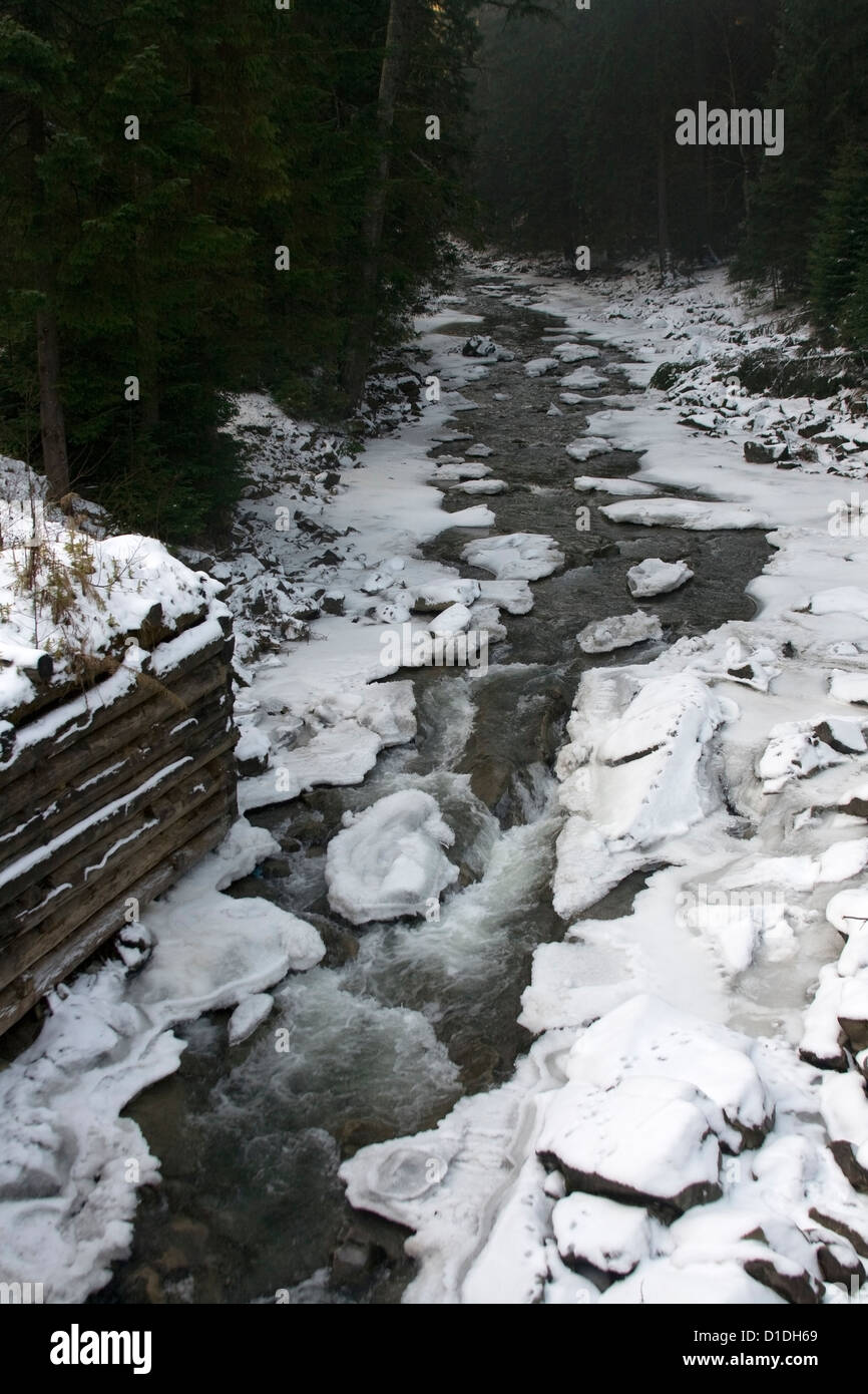 Fast mountain river covered ice hi-res stock photography and images - Alamy