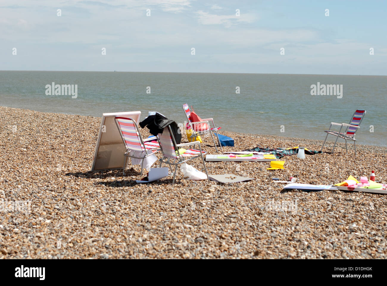 Deck chairs beach hi-res stock photography and images - Alamy