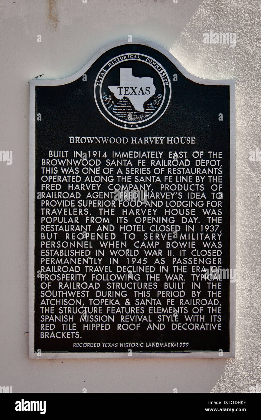 Sign at Visitor Center and Chamber of Commerce at historic Harvey House