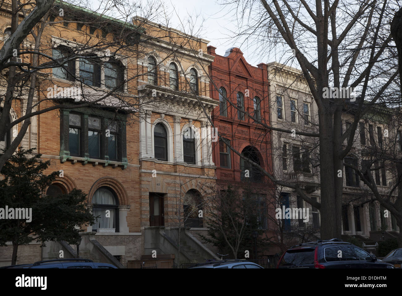 Brownstone type homes and apartments in Park Slope, Brooklyn, NYC Stock Photo Alamy