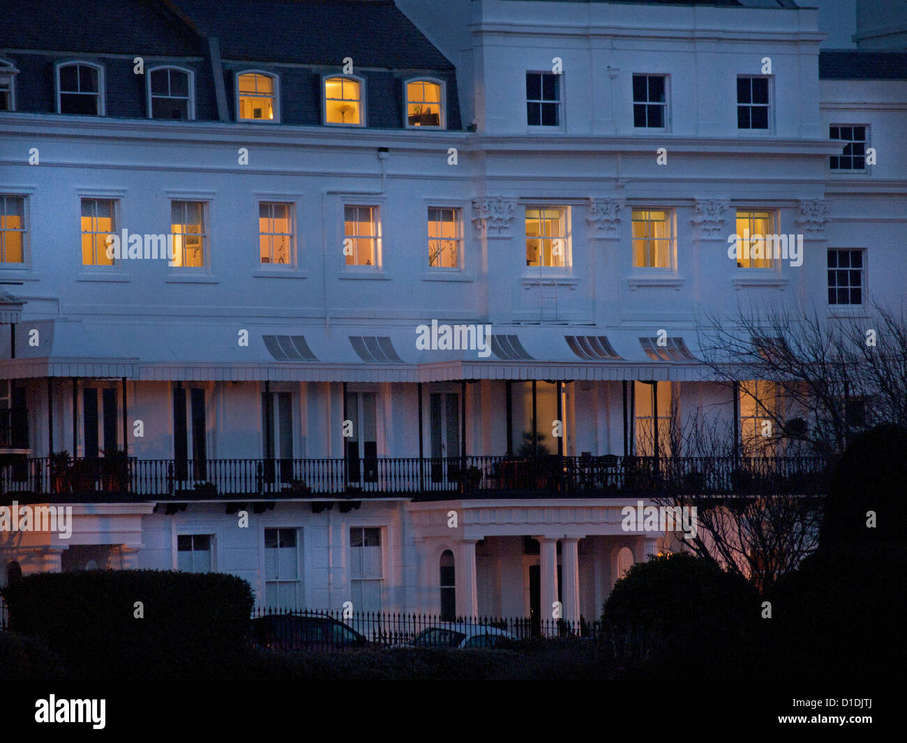 Sussex Square in Kemp Town,Brighton in the evening Stock Photo Alamy