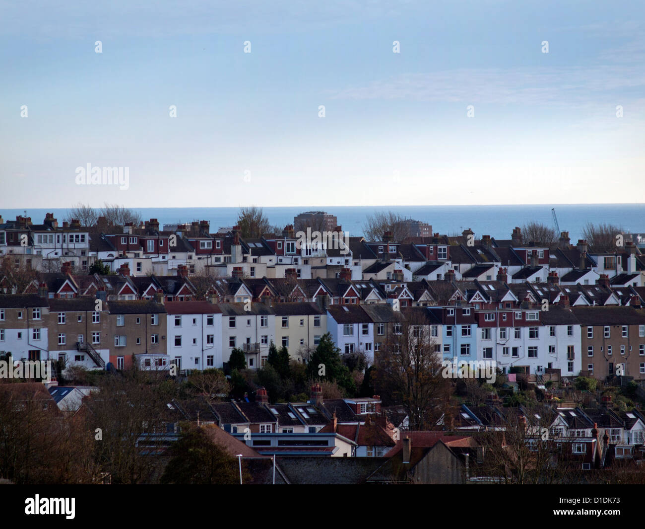 Victorian terraced housing on the Brighton skyline Stock Photo Alamy