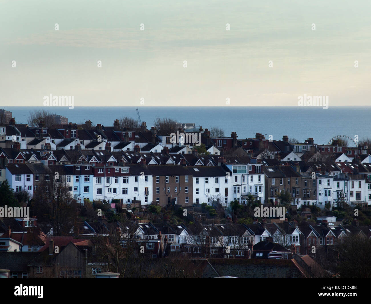 Victorian terraced housing on the Brighton skyline Stock Photo Alamy