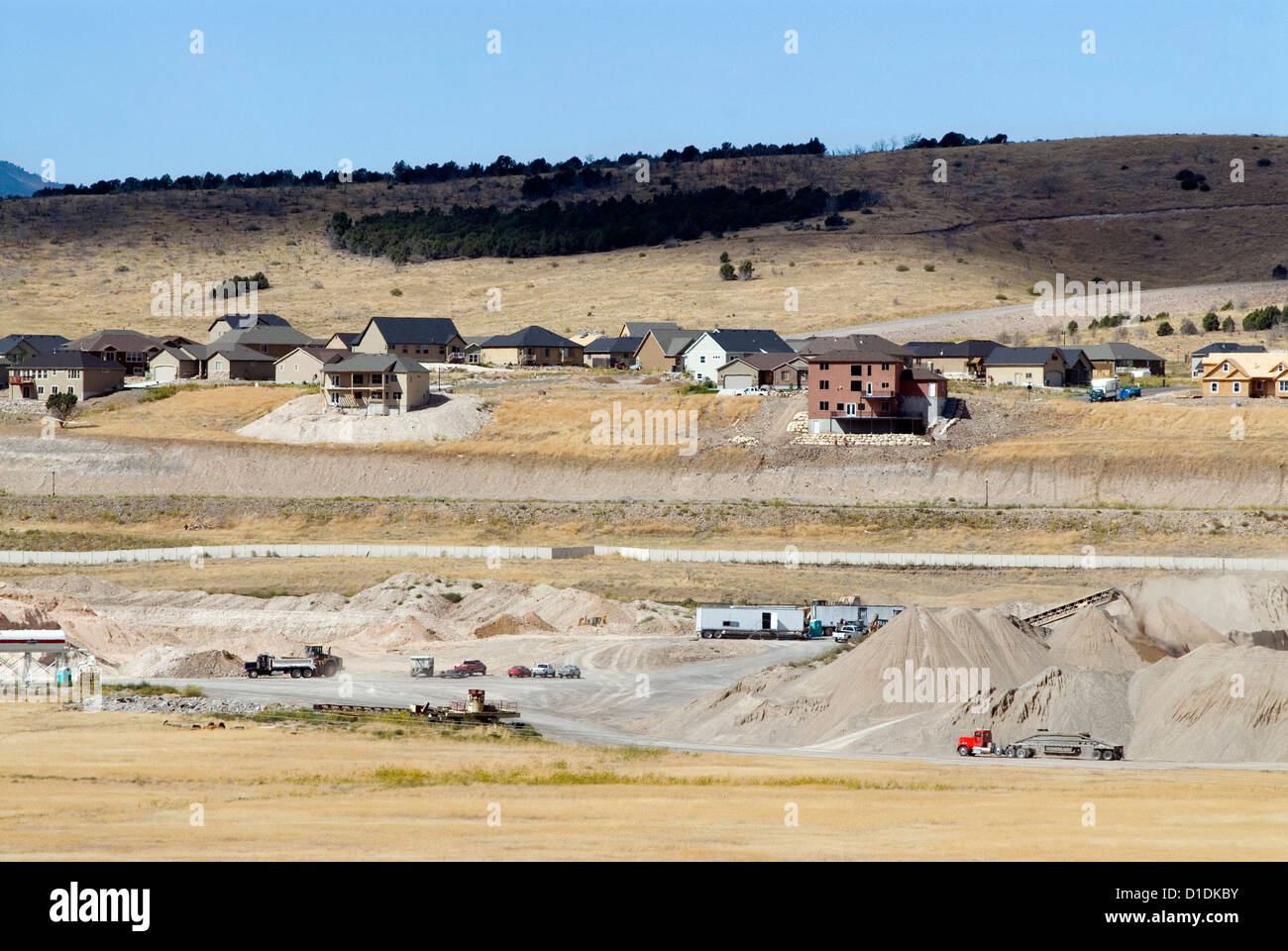 Construction of a new housing development in Northern Utah Stock Photo