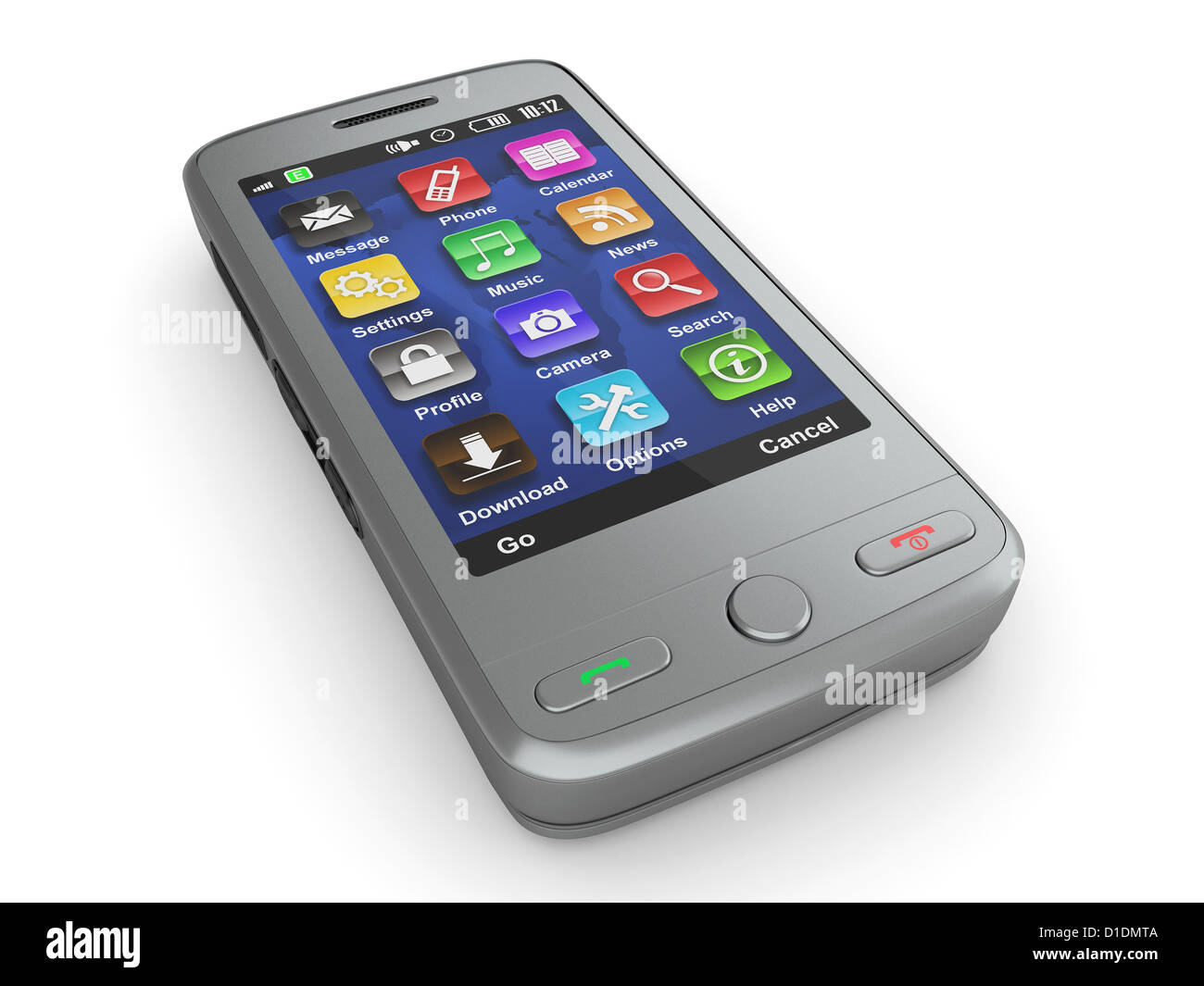 Metallic mobile phone on white isolated background. 3d Stock Photo - Alamy