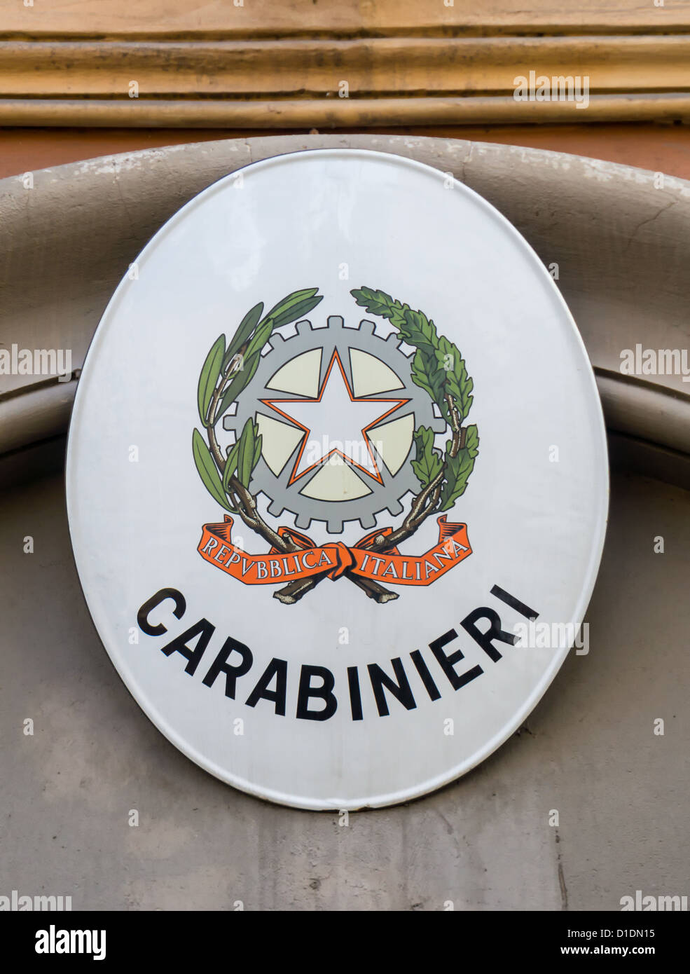 Caribinieri sign, Italian police force Stock Photo