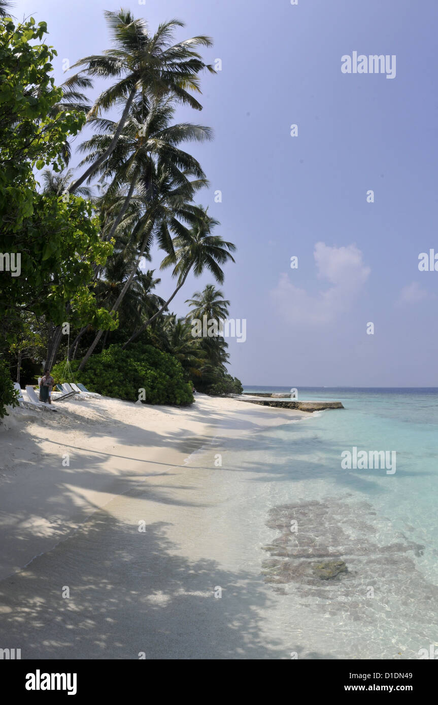 Classic view of tropical island beach Stock Photo