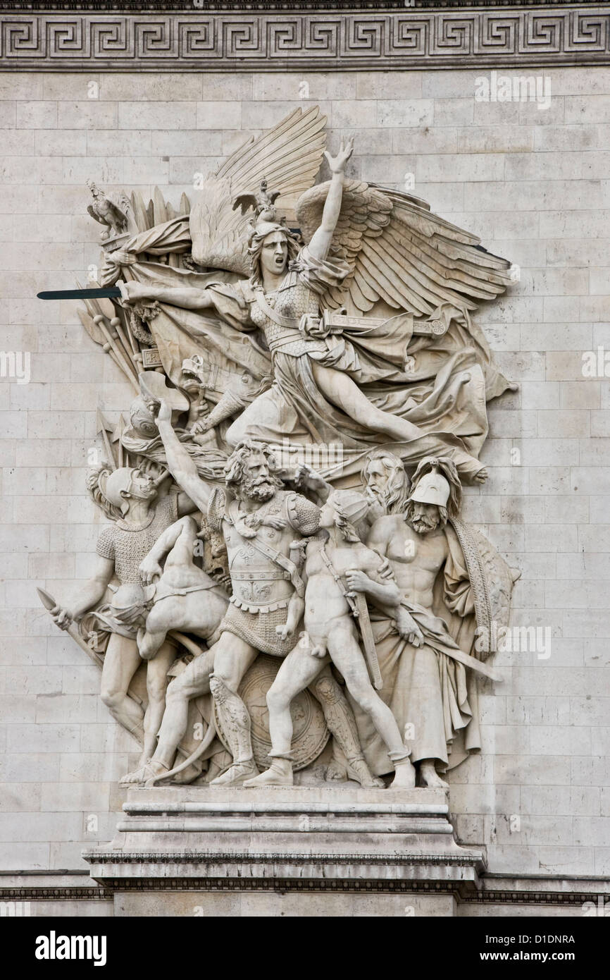 Le Depart de 1792' or 'La Marseillaise'  a sculpted group by Francois Rude Arc de Triomphe Paris France Europe Stock Photo