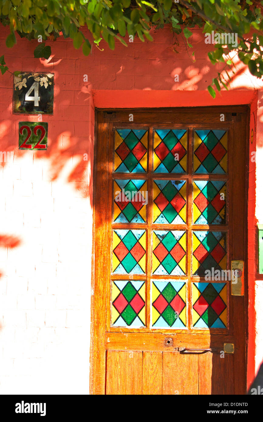 The colorful entrance door at Au Lapin Agile a famous Montmartre cabaret Stock Photo