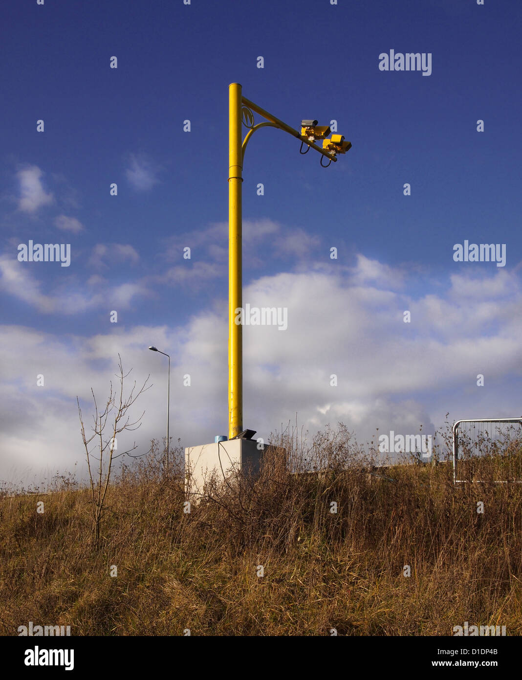 Average speed cameras, near Bristol, England, December 2012 Stock Photo