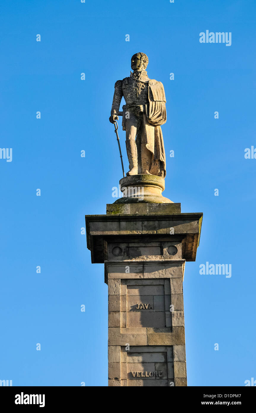 Statue of Major General Rollo Gillespie in Comber, County Down Stock Photo