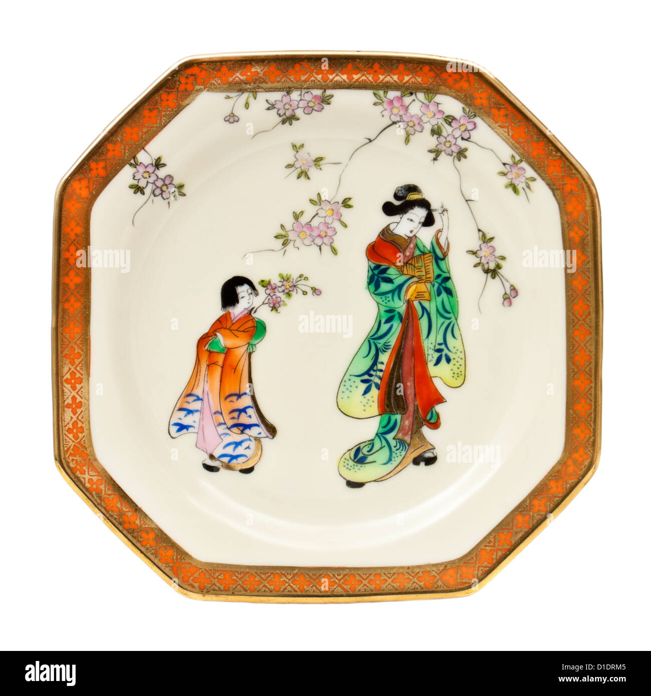 Vintage Japanese porcelain sandwich / cake plate by Noritake Stock