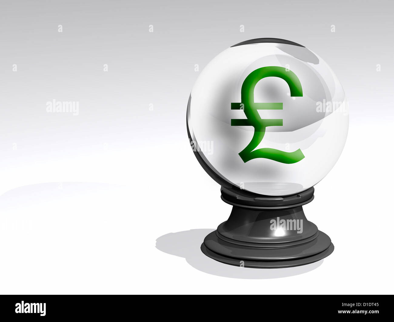 crystal ball with British pound sign Stock Photo
