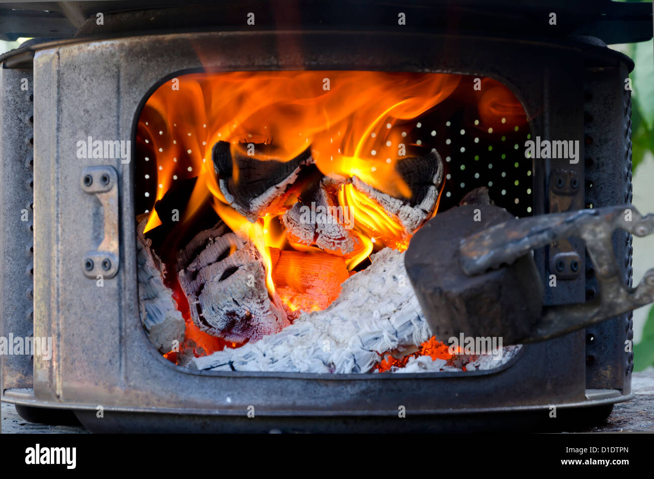 closeup fire stoke Stock Photo Alamy