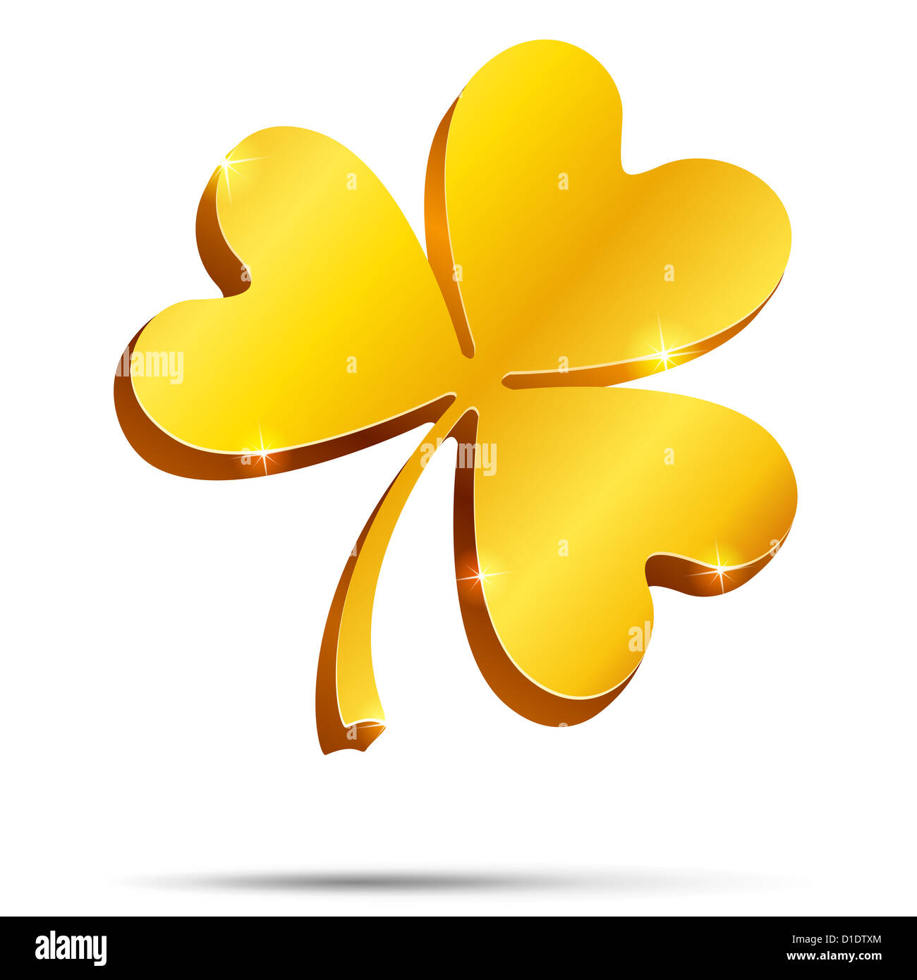Isolated golden clover, illustration for St. Patrick's day Stock Photo ...